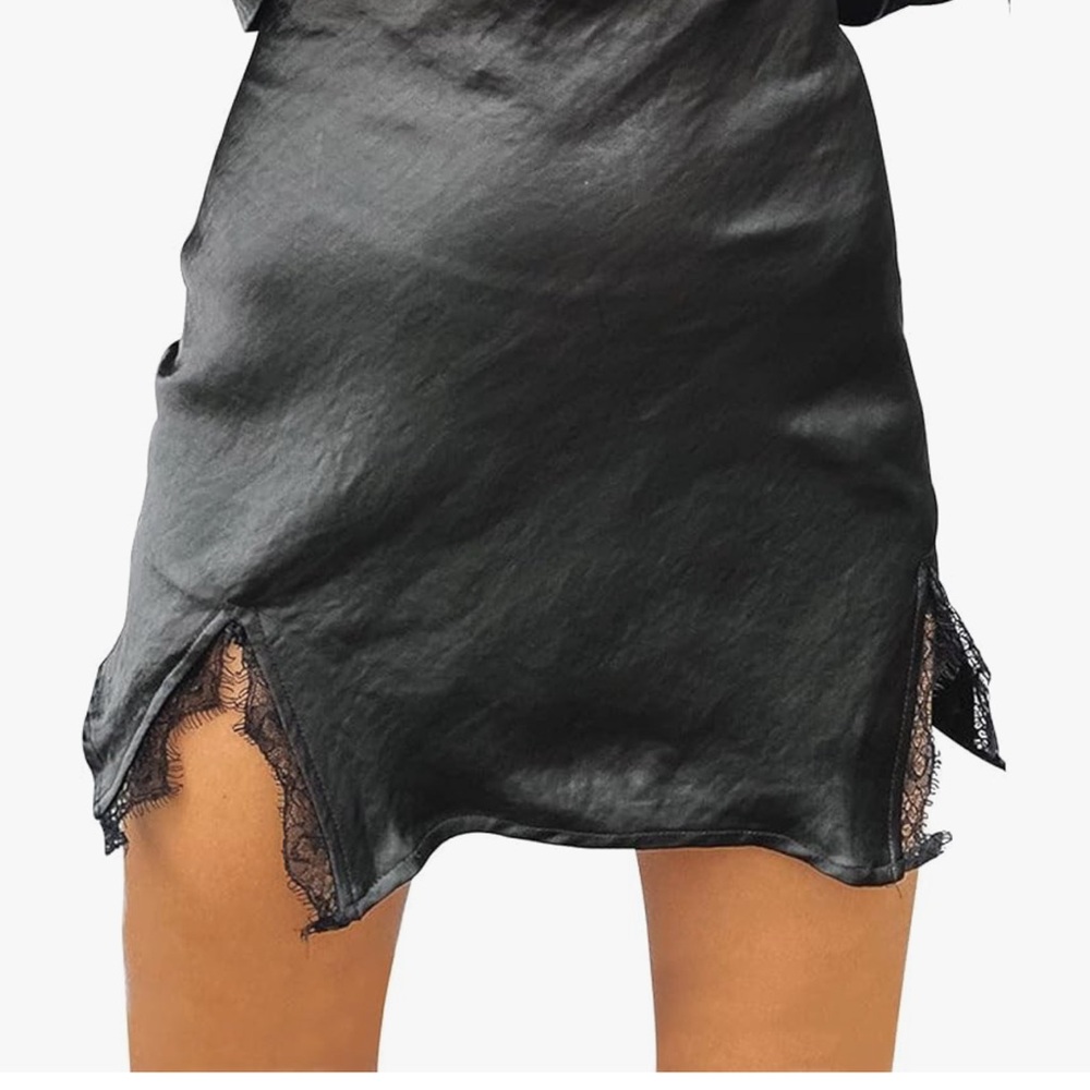 Black Satin Skirt